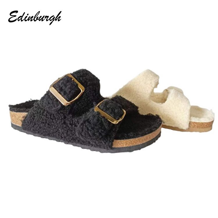 Pantuflas Lana Cocida Suela De Corcho