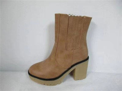 Botas de tacón alto de cuero PU
